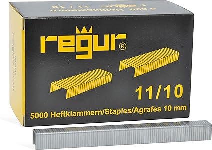 Regur Typ 11 Flachdraht Klammern Verzinkt 5 000 Stuck In Der Lange 11 10 Mm Heftklammern Zum Befestigen Von Folien Papier Pappe Textilien Uvm Amazon De Baumarkt