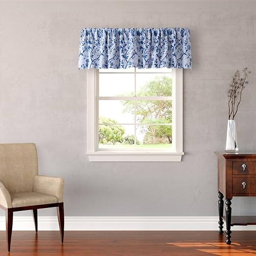 Amazon Com Laura Ashley Charlotte Window Valance Blue Home