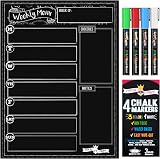 Chalky Crown Meal Planner Board Magnetic Dry Erase for Fridge Black view 8