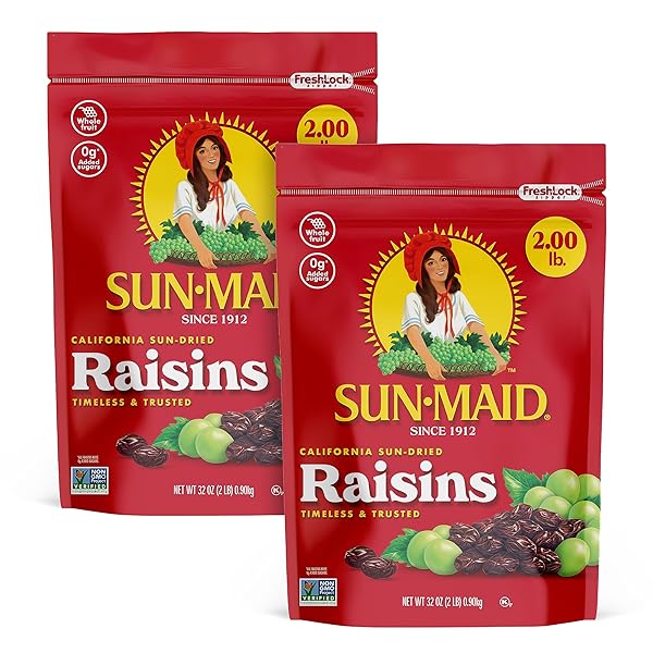 SUN-MAID CALIFORNIA SUN-DRIED RAISINS – (2 PACK) 32...