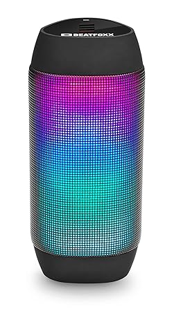 Beatfoxx LEDBeat portabler LED-Bluetooth-Lautsprecher tragbare Akku-Lautsprecherbox (Pulsierender LED-Lichteffekt, USB/SD-Slo