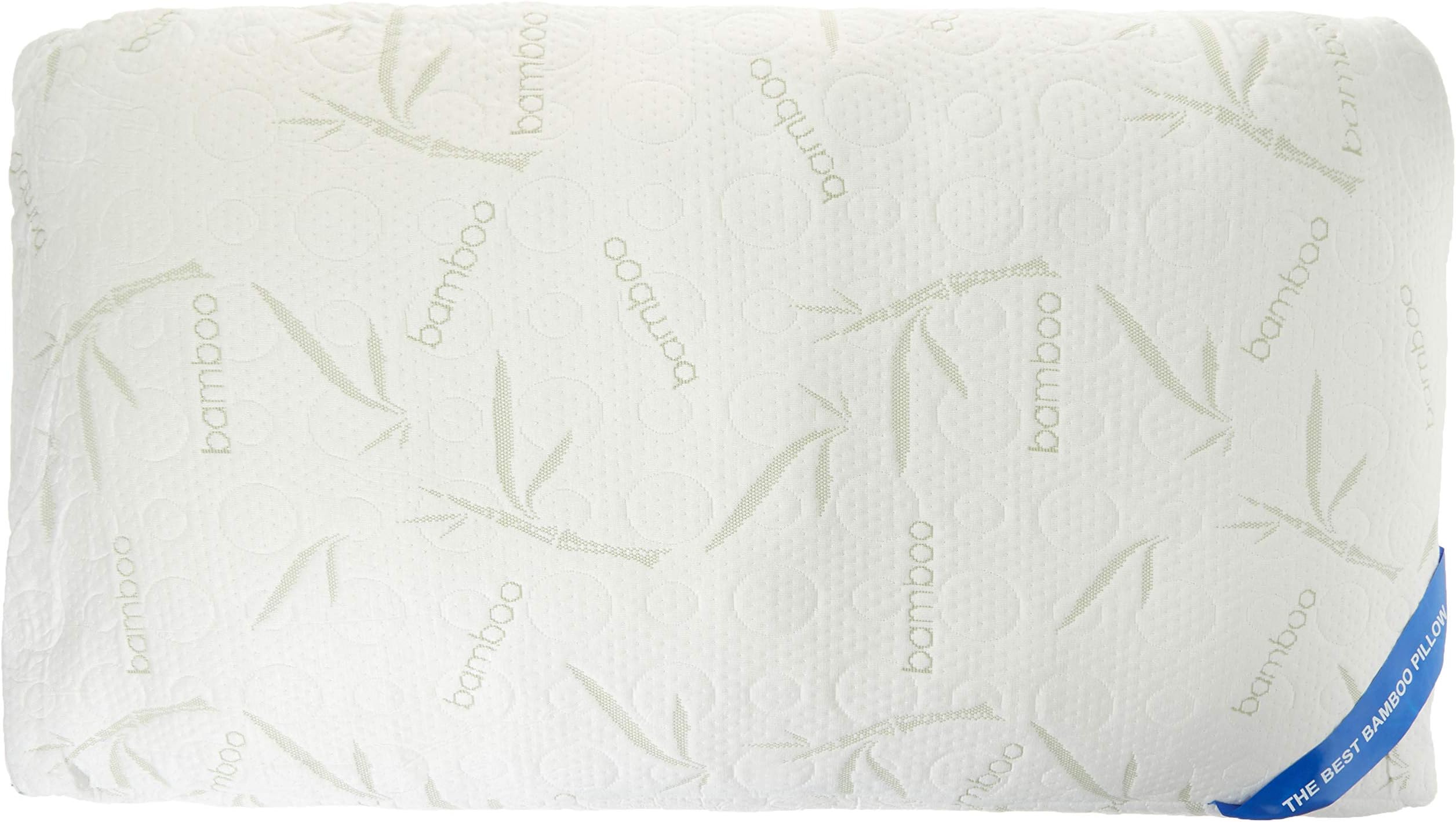 Premium Luxury Bamboo Shredded Memory Foam Pillow - Cool & Breathable Removable Cover with Zipper Closure, Machine Washable - (King-Soft)