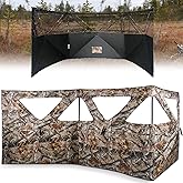 ShedOFF See Through 3 Panel Hunting Blind, 3 Side Ground Blinds with Carrying Bag, Portable Pop Up Ground Blinds for Deer Duck Turkey Hunting