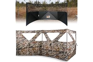 ShedOFF See Through 3 Panel Hunting Blind, 3 Side Ground Blinds with Carrying Bag, Portable Pop Up Ground Blinds for Deer Duck Turkey Hunting