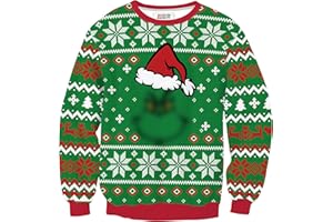 Arvilhill Men's Ugly Christmas Funny Sweatshirt Long Sleeve Adult Merry Xmas Print Pullover for Holiday (M-3XL)