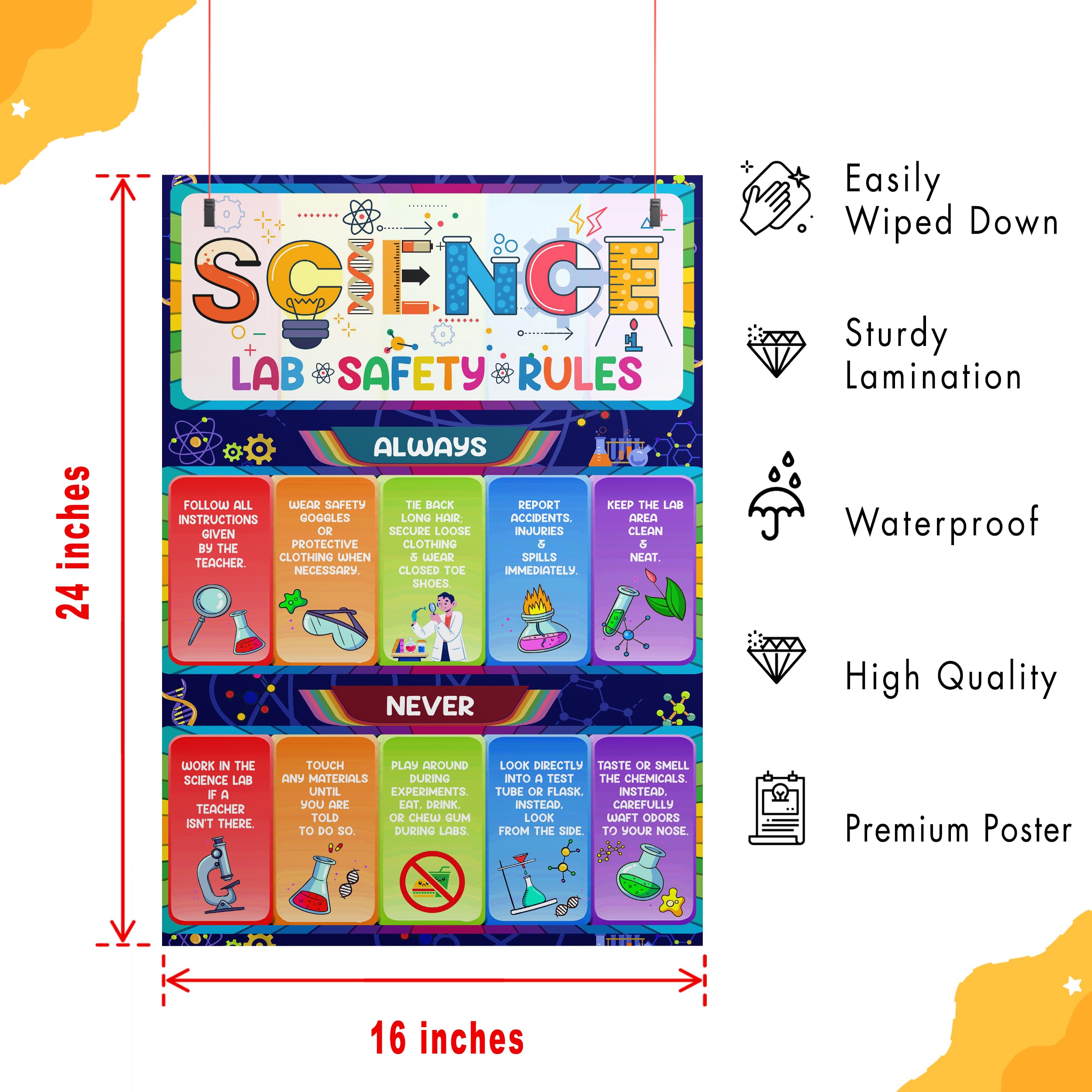 Science Rulls Mua Science Poster Board, Science Lab Safety Rules Poster, Classroom ...