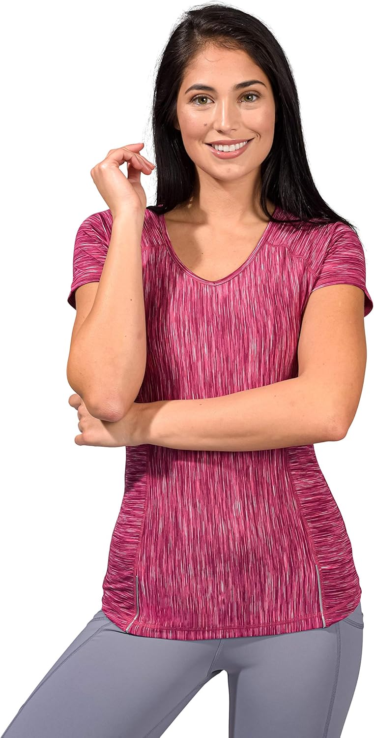 90 Degree By Reflex Athletic Fit Performance Tops 3 Pack - Moisture Wicking Yoga Top Workout Shirts for Women at  Women’s Clothing store