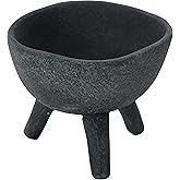 Creative Co-Op Boho Terracotta Footed Planter, Matte Black