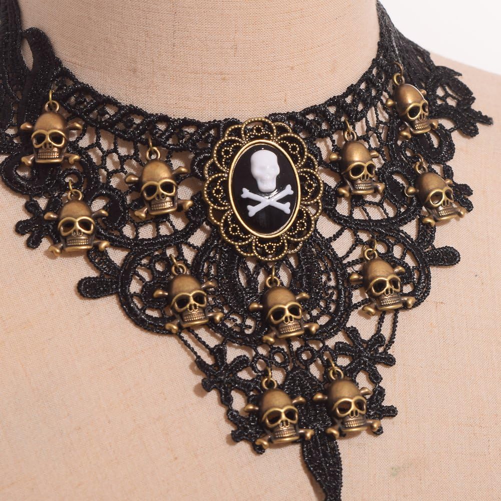 BLESSUME Steampunk Lace Choker Necklace (B) - Image 5