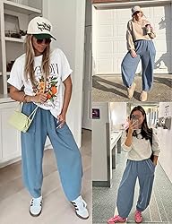 Xiaoxuemeng Womens Baggy Wide Leg Pants Casual