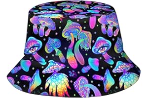 VOZUN Fashion Retro 80s 90s Bucket Hat for Men Women Packable Sun Cap Rave Party Outfit Accessories Fisherman Hat