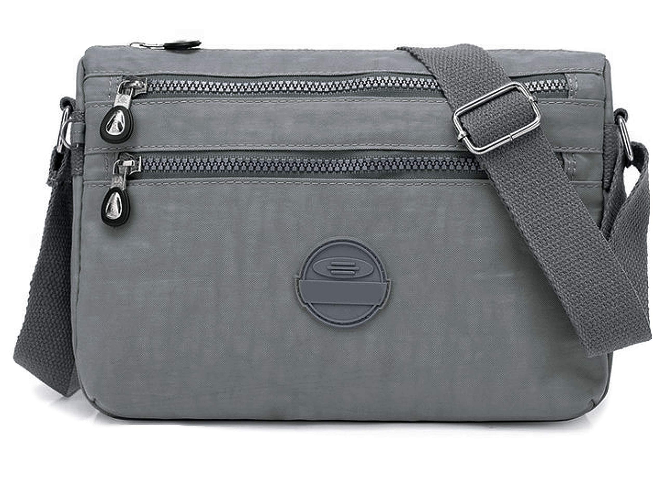 GFM® Womens - Small Size and Compact build - Nylon Waterproof Cross Body Shoulder Bag - GREY - (S1-1216-HLBH)