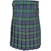 Tartancity Black Watch Tartan Kilt | 5-Yard Scottish Traditional Kilt for Men | Premium Wool Blend | Highland Wear Costume