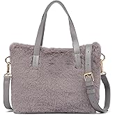NEWBELLA Women's Plush Tote Bag - Cute Fuzzy Handbag with Soft Texture, Cozy Purse for Fall Winter, Casual Everyday Carryall