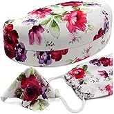 MyEyeglassCase Large Curved Sunglasses Case - Women Hard Shell Glasses Holder - XL Large Eyeglass Case with Pouch &Cloth