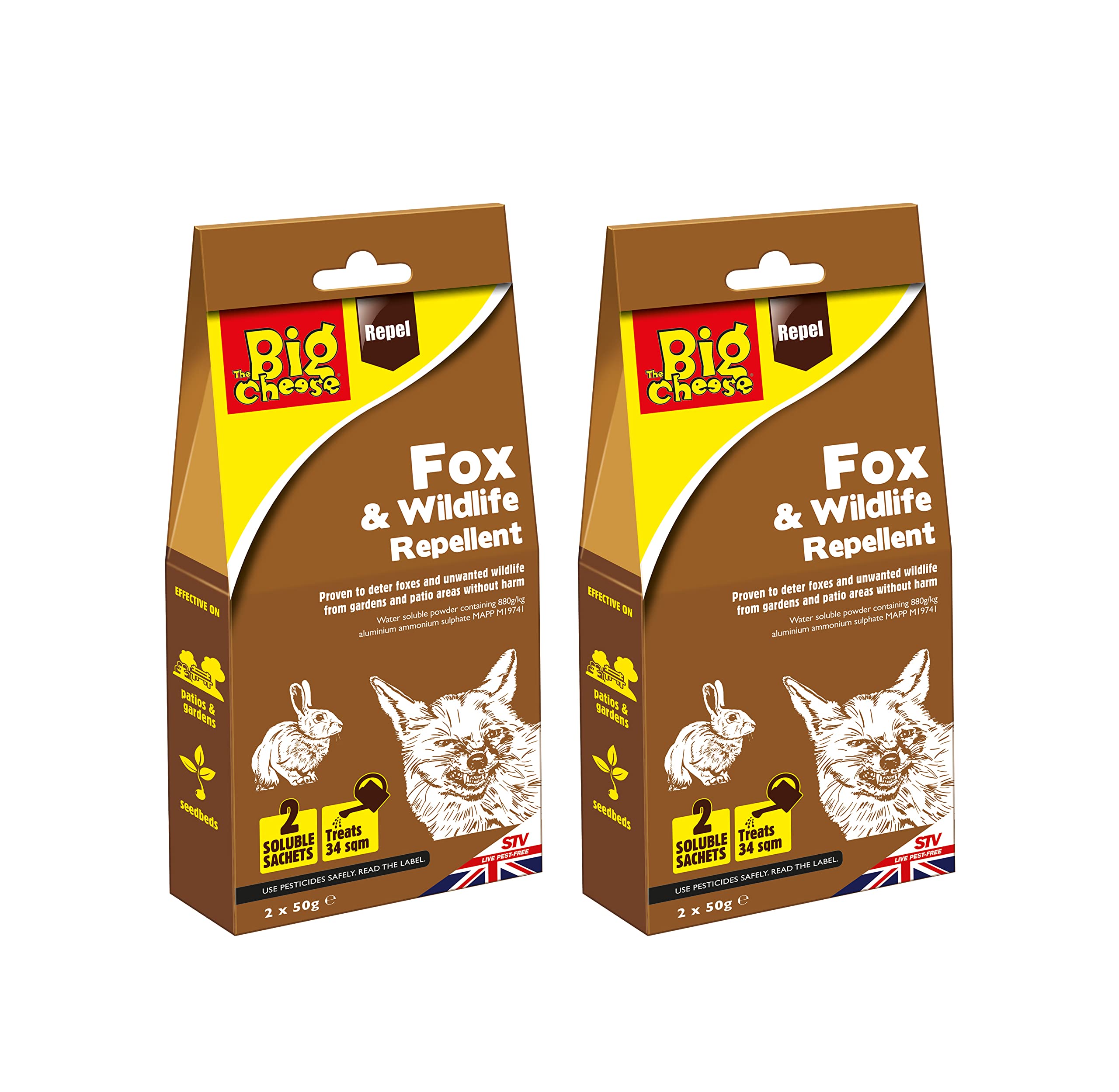 The Big Cheese Fox & Wildlife Repellent - Twinpack, multicolour