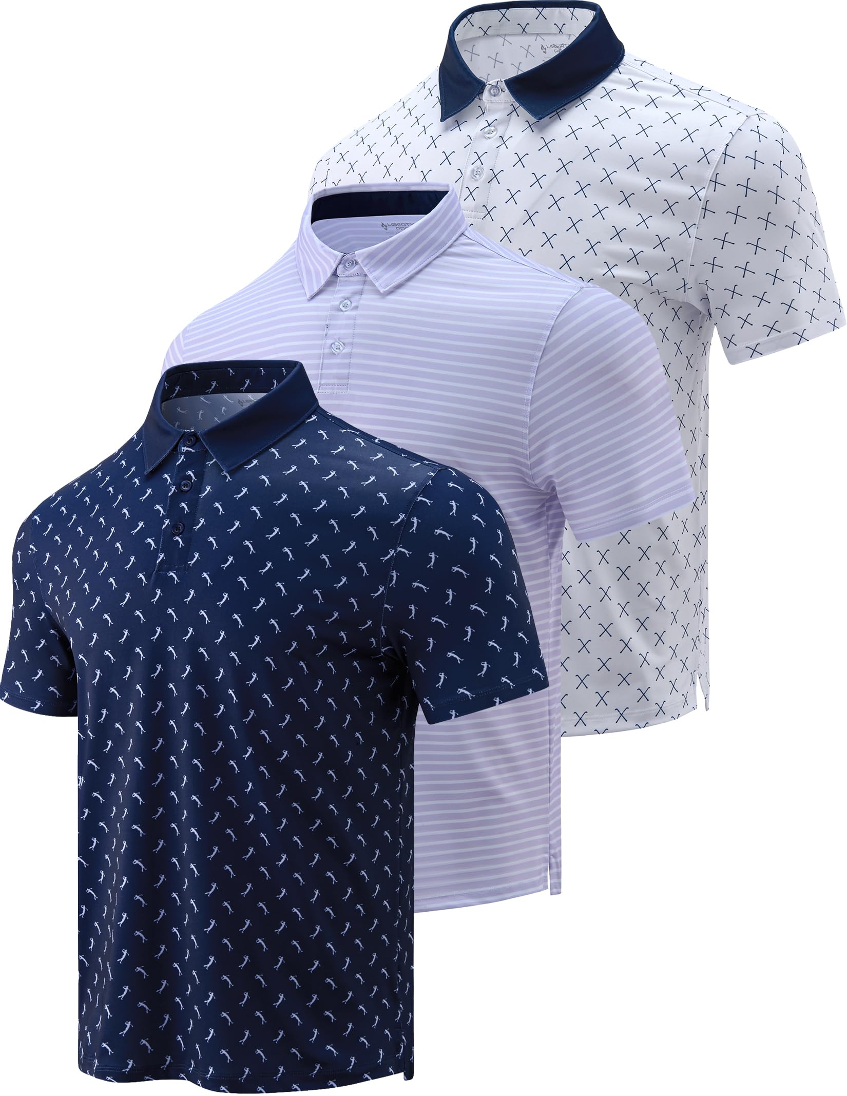 Photo 1 of 1 Pack Mens Golf Shirt Performance Sport Short Sleeve Moisture Wicking Dry Fit Golf Polo Active Shirts for Men (Set 7, 3X-Large)