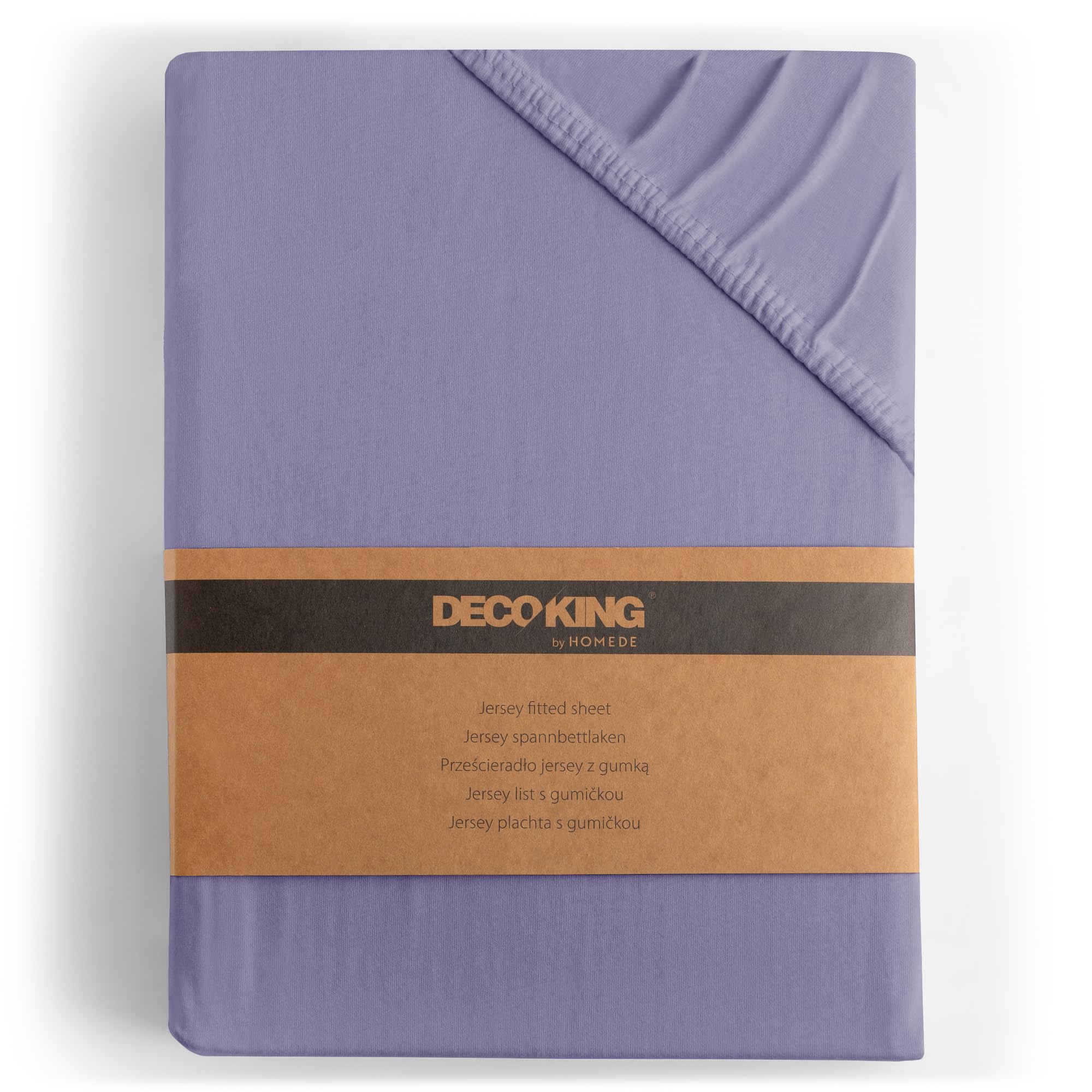 DecoKing Fitted Sheet Double 100% Combed Cotton Soft Jersey Bed Sheet 120x200-140x200 cm Lavender Amber