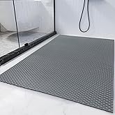 HOMBYS 47 x 32 Extra Large Shower Mat for Shower Stall Tub, Non Slip Bath Mat Bathroom Accessories, PVC Mats for Shower and Bathroom, Quick Drying, (Gray, 47"x32")