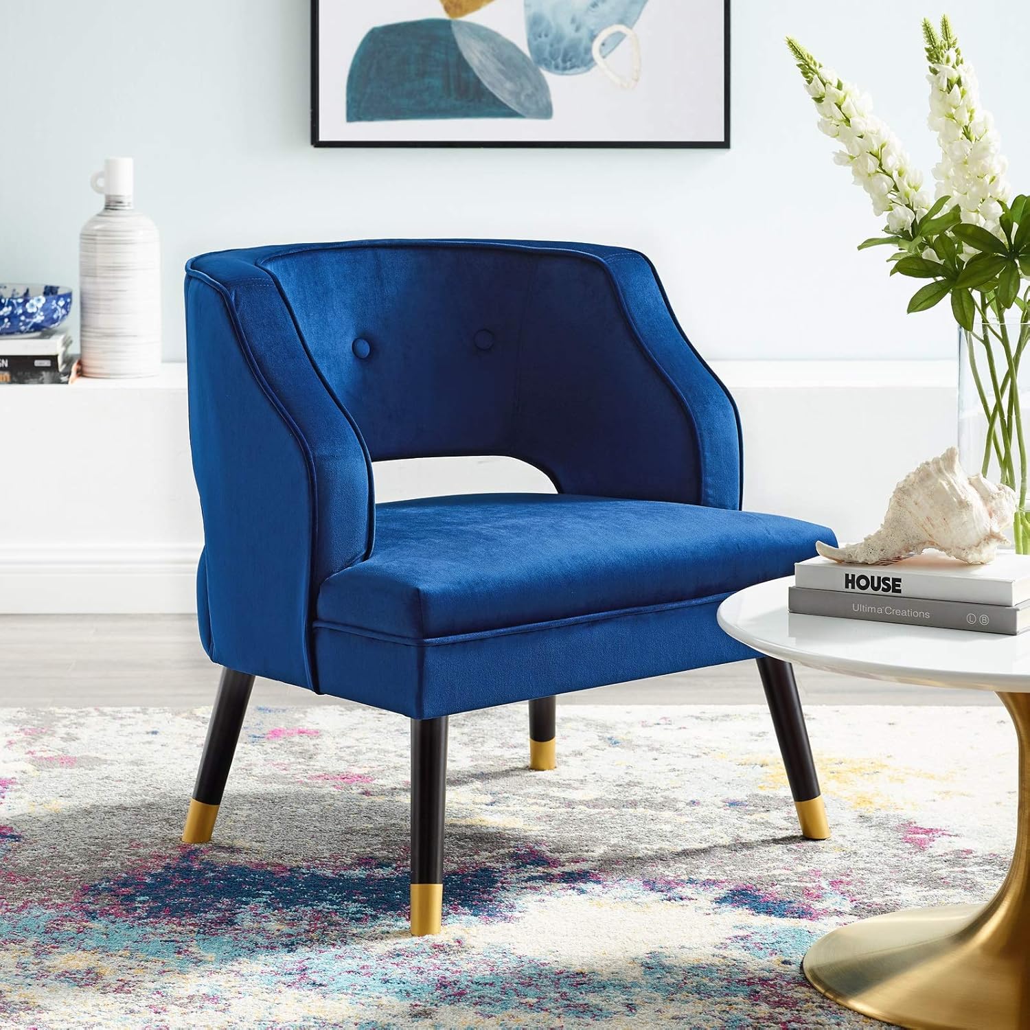 Best navy velvet chaise lounge for living room