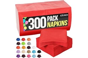 300 Pack Red Paper Napkins Disposable, 2 Ply Party Napkins, Red Disposable Napkins, Fun Napkins Everyday – Red Napkins Great 