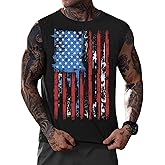Mainfini Men American Flag Tank Top Muscle Graphic Gym Workout USA Sleeveless Tee Shirts (S-3XL)