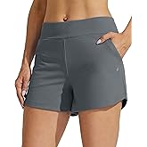 Willit Women's Swim Board Shorts Swimming Bottoms Tummy Control Beach Shorts with Liner