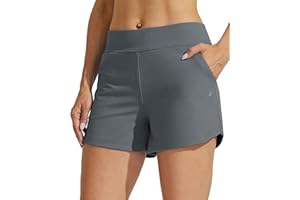 Willit Women's Swim Board Shorts Swimming Bottoms Tummy Control Beach Shorts with Liner