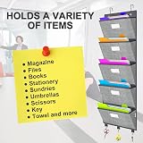 VERONLY Over the Door File Organizer 5 Large Pockets 50.39 Tall view 5