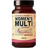 Multivitamin for Women - Daily Women’s Multivitamin - Methylated B Complex with Whole Food Ingredients, Vitamin B12, Folate, A, C, D3, E, K2, Organic Fruits & Vegetables - Vegan, Non-GMO - 60 Caps