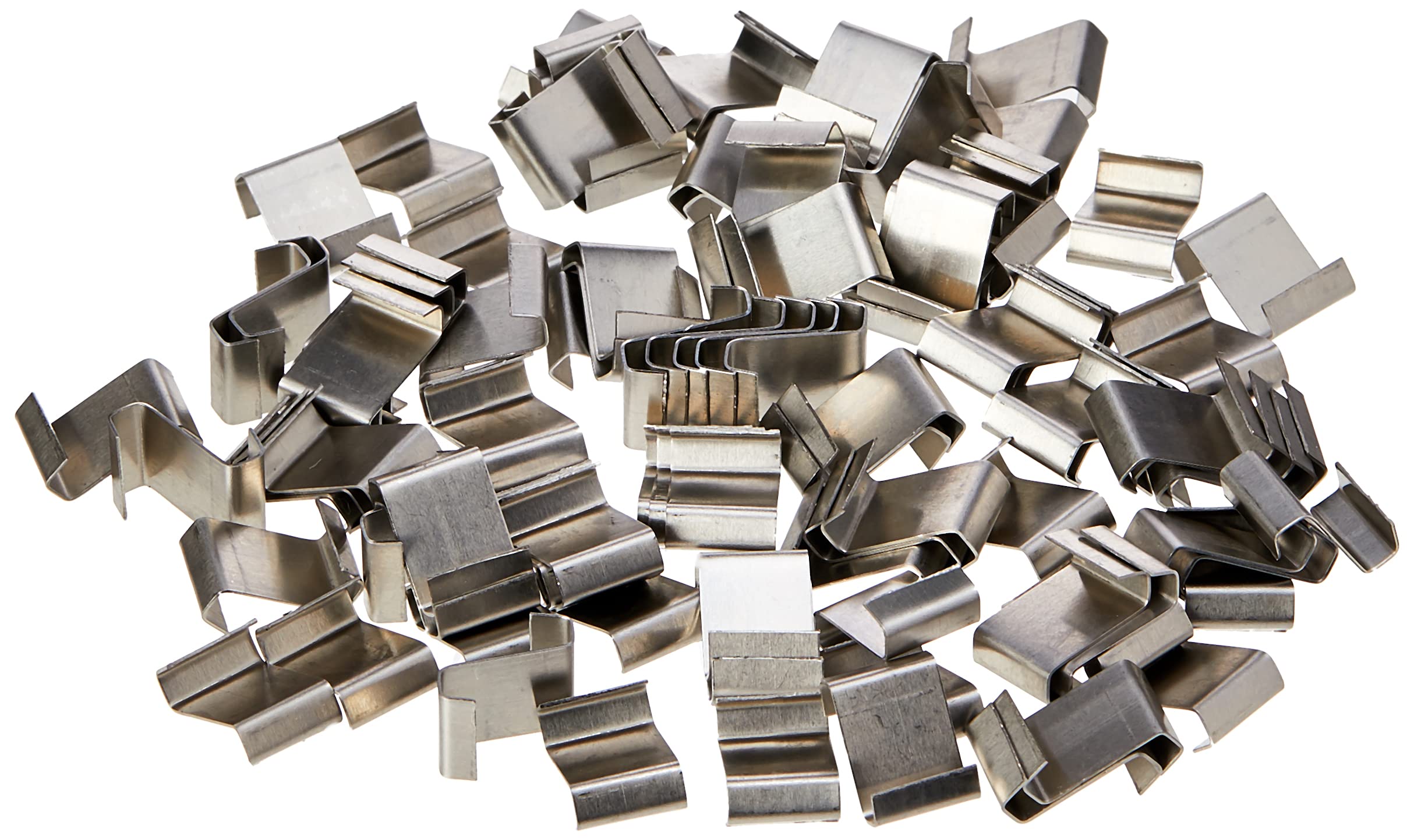 Merriway BH03660 (100 Pcs) Stainless Steel Z-Lap Type Greenhouse Glazing Clip - Pack of 100 Pieces