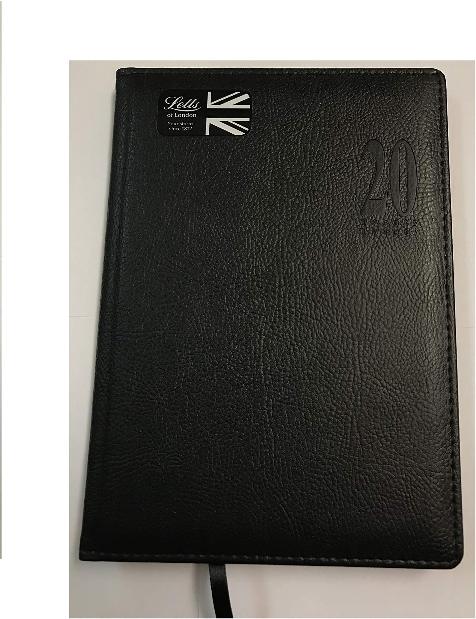 Letts of London 2020 T03XU Milano Weekly Planner 8 1/4" X 5 7/8" Ruled with Bookmark Appointsment from 8 AM to 8 PM (Black) (Replaces Previous Vertical Format for 35X.)