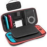 TROKUZEN Carrying Case for Nintendo Switch 2 (2025), Hard Shell Protective Case, 24 Game Cartridge Slots, Large Capacity Travel Bag for Switch 2 Accessories (Red Zipper)