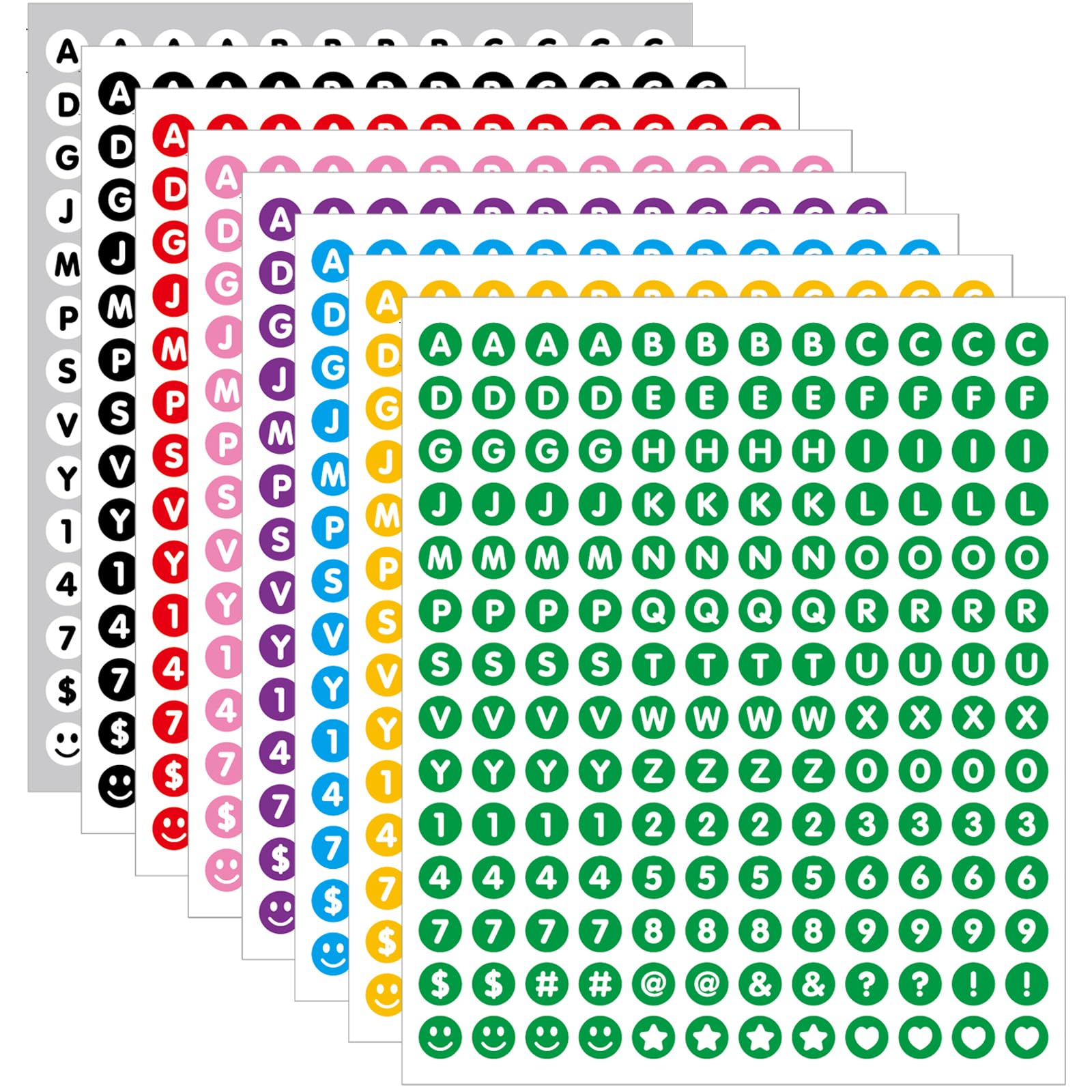 Photo 1 of 1/2 inch Colorful Alphabet Letter Stickers Small,8 Sheets 1344 Pieces,Self Adhesive Vinyl Round Letter Labels Decal for Scrapbooking Crafting DIY Crafts