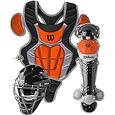 WILSON C200 Youth Catcher's Gear Kit - Black/Orange