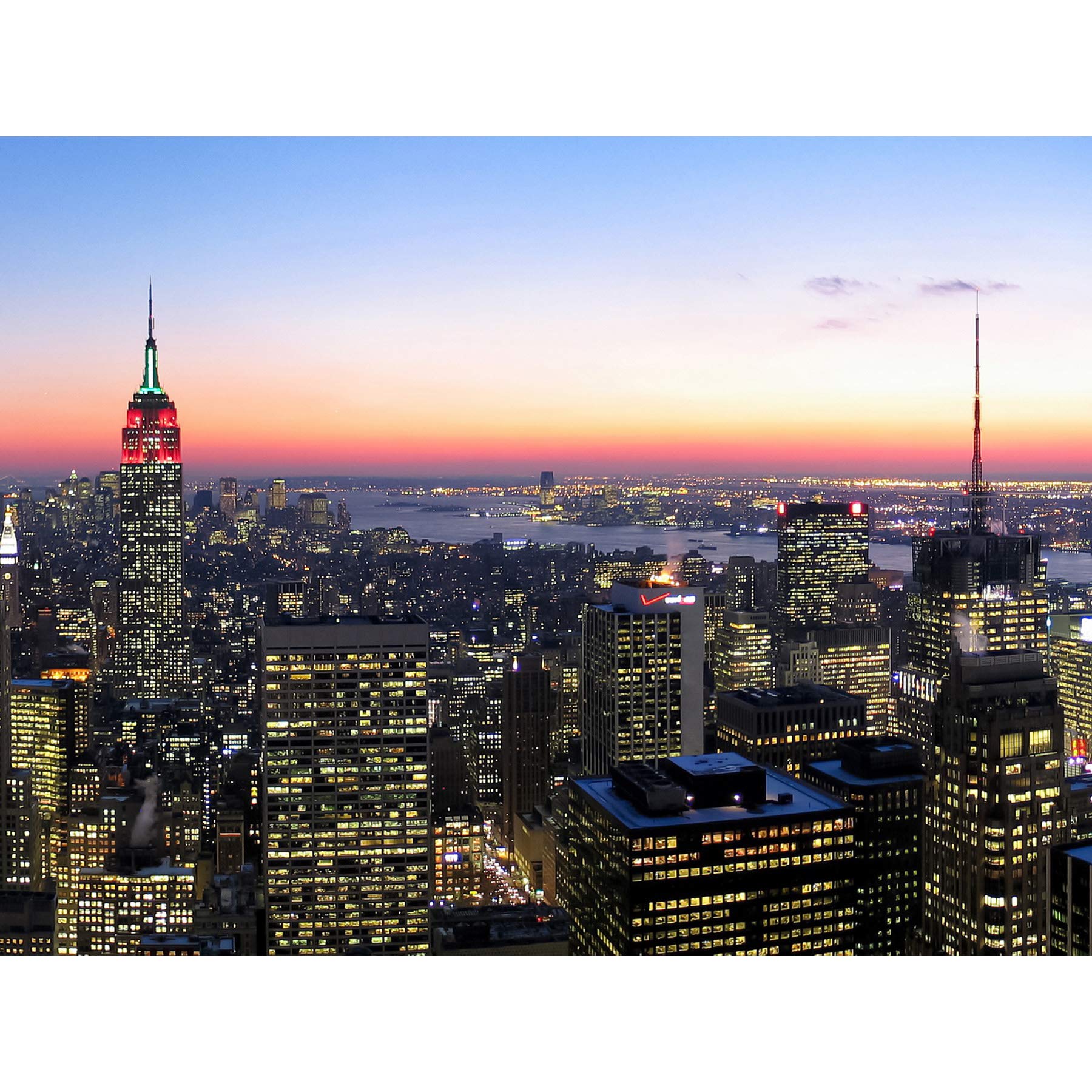 Schwen Panoramic View New York City Chrysler Photo Premium Wall Art Canvas Print 18X24 Inch