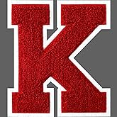 SOYCEV 4.5" Varsity Letter Patches Chenille Iron on Letters Large Letterman Jacket Patches for Clothing/Jacket/Varsity/Bag (Red, K)