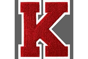 SOYCEV 4.5" Varsity Letter Patches Chenille Iron on Letters Large Letterman Jacket Patches for Clothing/Jacket/Varsity/Bag (Red, K)