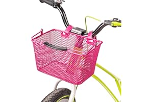 CXWXC Kids Bike Basket - Front Bicycle Bike Basket for Boys and Girls - Bike Baskets with Adjustable PU Straps, Suitable for Most Children's Bicycles and Kids Tricycles