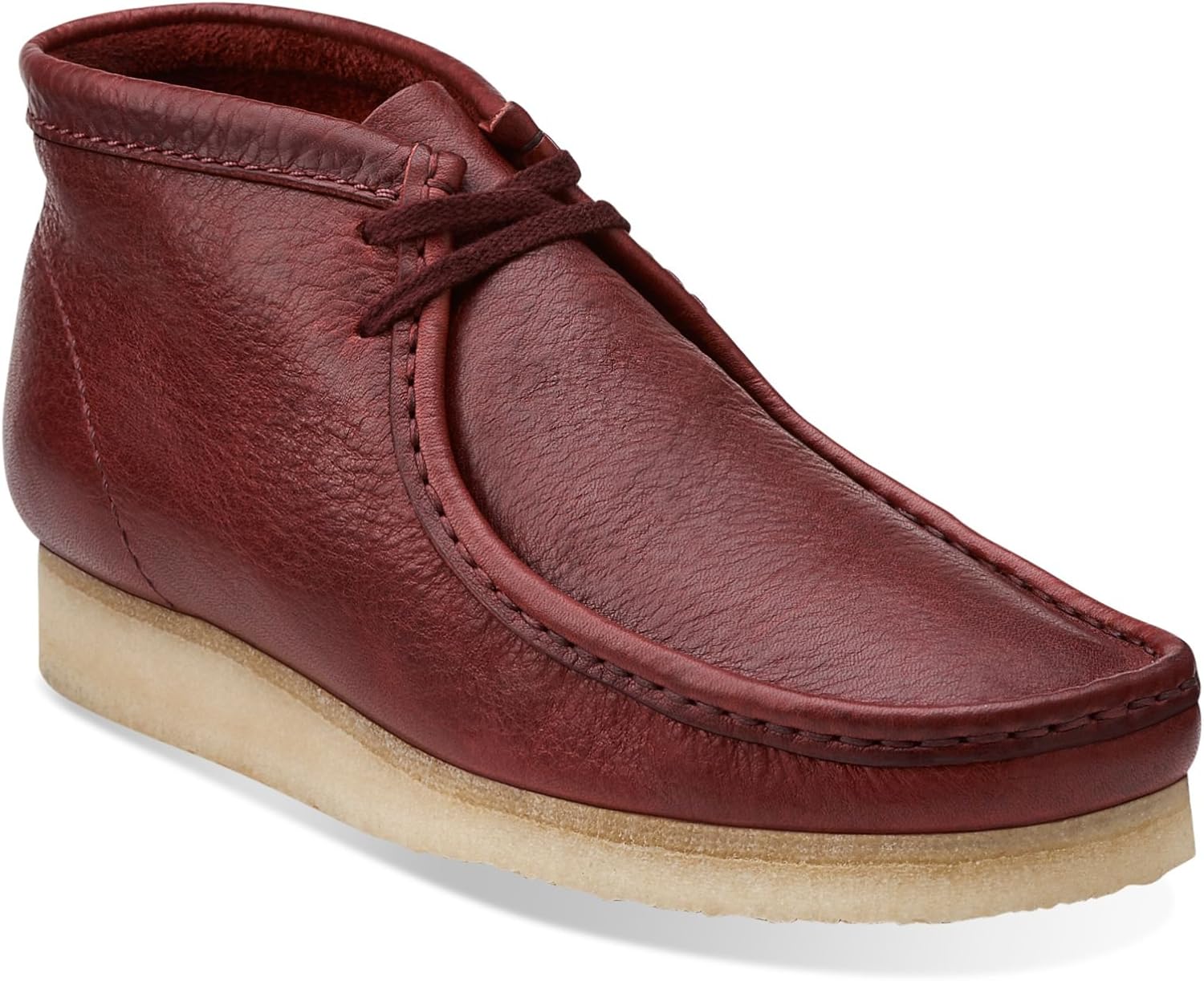 maroon clarks wallabees