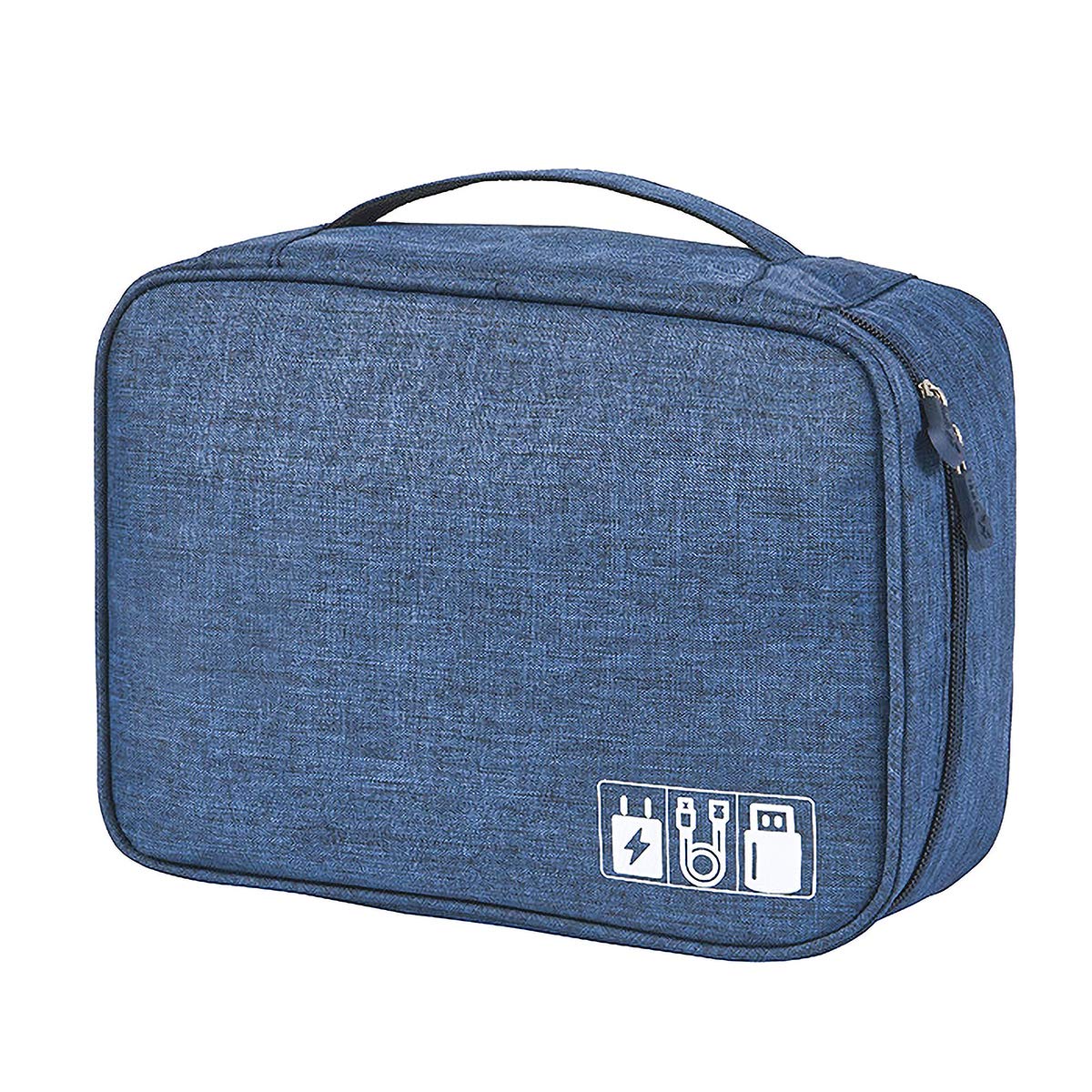 Ruyosn Cable Organizer Bag Waterproof Cable Bag Large Hard Drive Bag Electronic Bag Double Layer Electric Organizer Cable Bag Electronics Accessories Organizer Cable Power Bank (Blue) — image 1