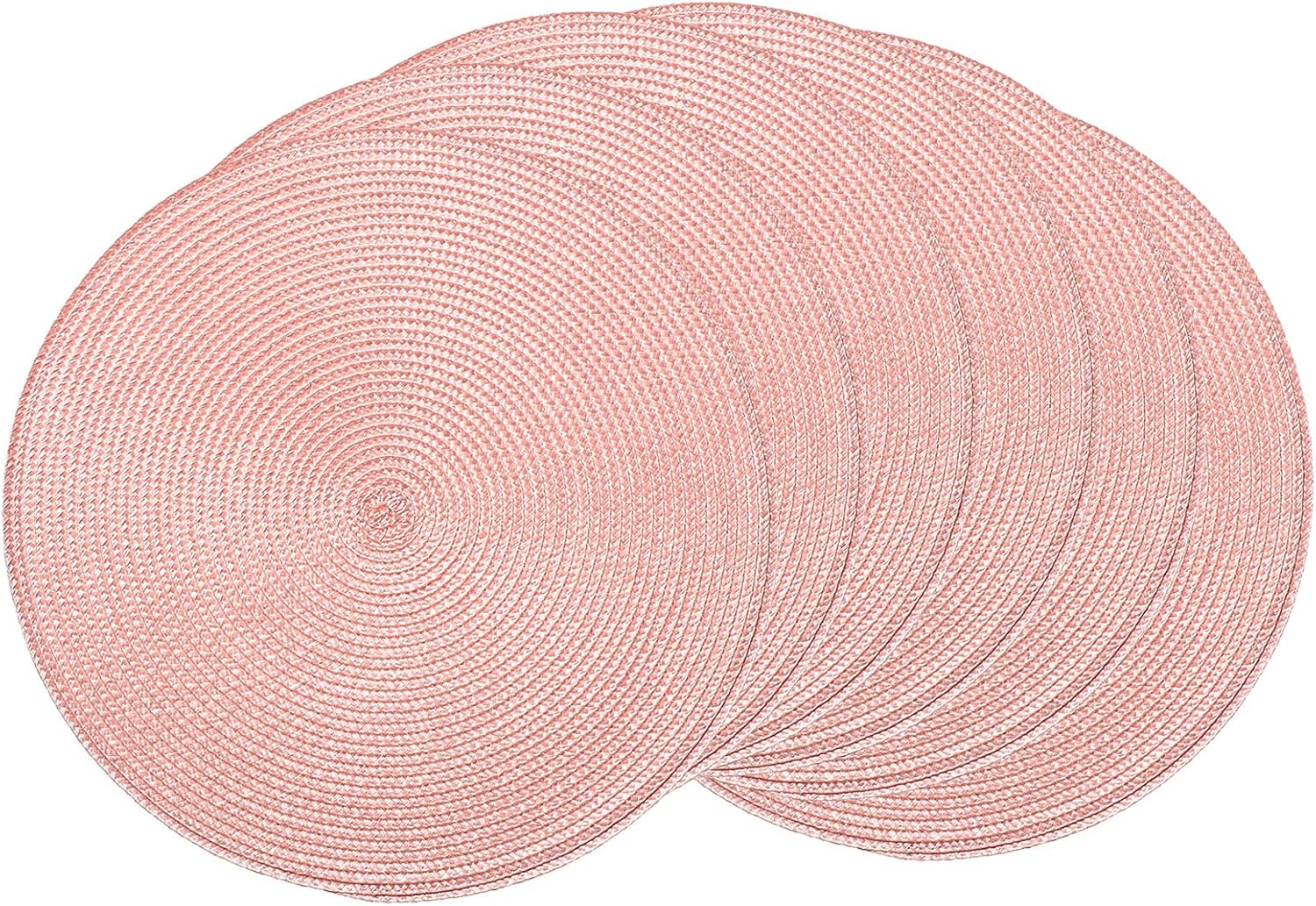 AHHFSMEI Round Braided Placemats 15 Inch Round Table Mats for Dining Tables Woven Heat Resistant Place mats Set of 6 (Pink): Home & Kitchen