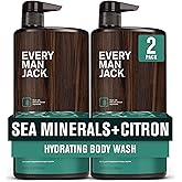 Every Man Jack Men’s Hydrating Body Wash for All Skin Types - Cleanse and Hydrate Skin with Naturally Derived Marine Extracts, Coconut Oil, and a Sea Minerals + Citron Scent - 33.8 fl. oz. - 2 Bottle