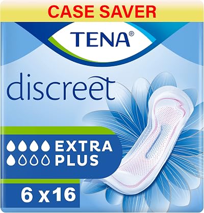 TENA Lady Discreet Extra Plus 96 Pads 16x6 Packs Medium-Heavy Incontinence