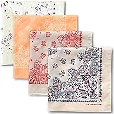 The Peacock Crew Premium Soft Cotton Bandanas Pack for Men and Women Paisley 22 x 22 inches