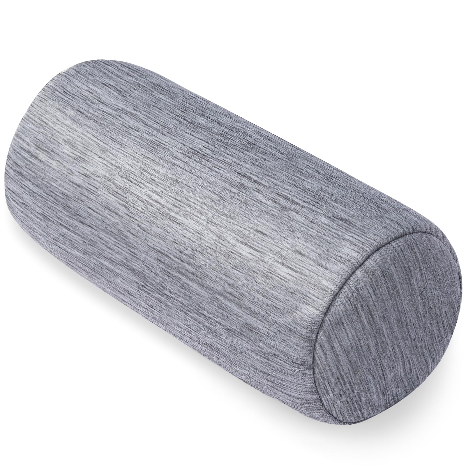 Photo 1 of 1 MIDDLE ONE Bolster Pillow with Removable Velvet Cover, Round Cylinder Neck Roll Pillow for Head, Back, Leg Support, Decorative Bed and Couch Pillow 16 x 6 Inches (Cooling Grey)