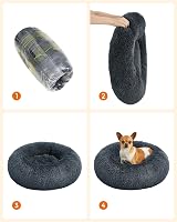 Feandrea Donut Dog Bed Cat Bed 60 cm Dark Grey PLEASANT FEELING view 5