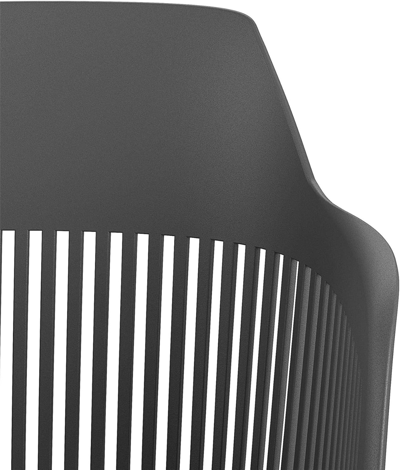 CosmoLiving by Cosmopolitan , Camelo Collection, Indoor/Outdoor Resin Dining Slat Back, 2-Pack, Black Chair: Furniture & Decor