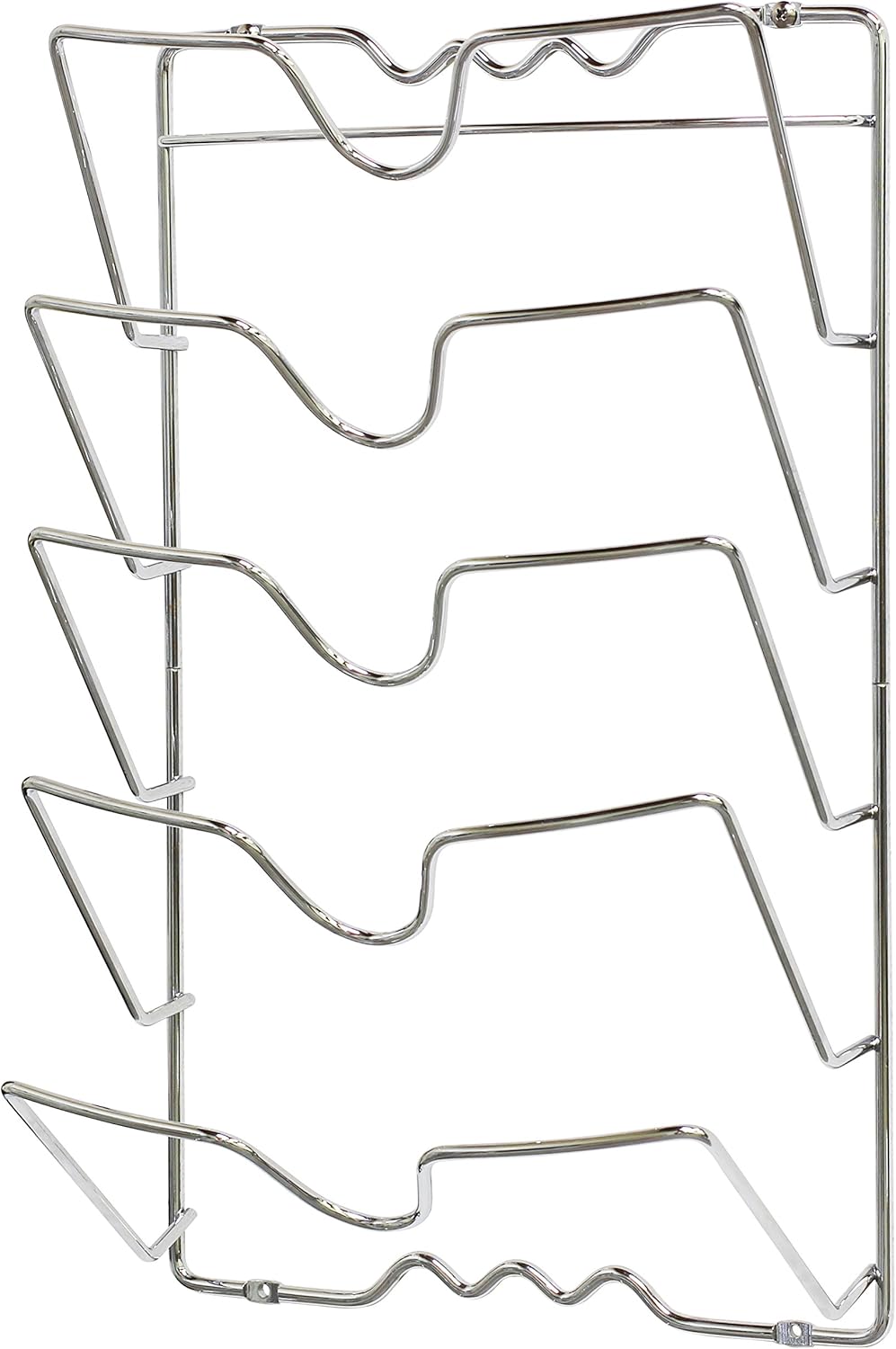 DecoBros Wall Door Mounted Pot Lid Rack, Chrome Finish: Kitchen Pot Racks: Kitchen & Dining