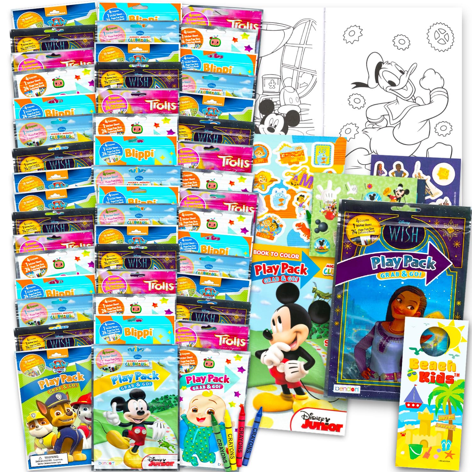 Photo 1 of (48 PACK) Grab & Go Play Packs Kids Coloring Books with Coloring Utensils Bulk Party Favor Set for Kids - Superhero, Princess, Cartoon Characters Activity Books for Boys, Girls | Activity Pack Bundle